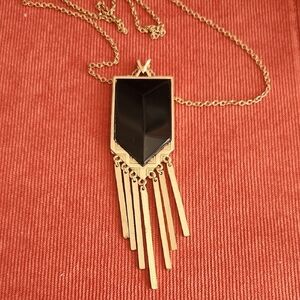 Elegant Black and Gold Pendant Necklace